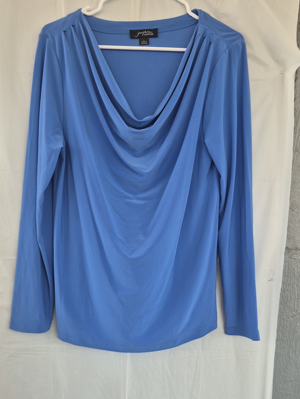 Josephine Essentials  Periwinkle Cowl-Neck Long Sleeve Top